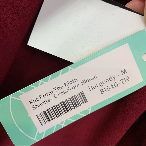 Kut from the Kloth Burgundy Wrap Long Sleeve Blouse - Picture 9 of 14